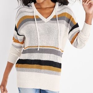 NWOT Unknown Brand Stripped Pullover Hooded Sweater Size S/M